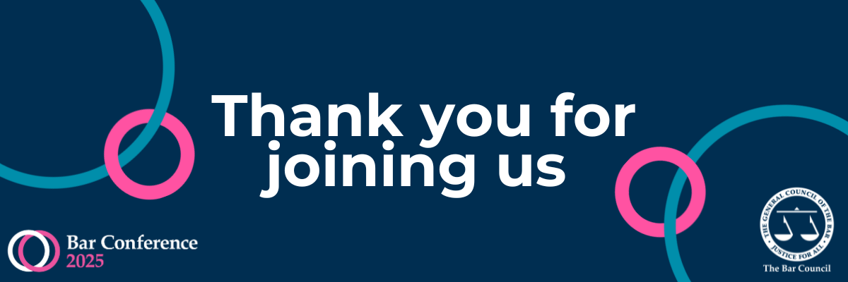 Graphic of text: Thank you for joining us. Bar Conference 2025