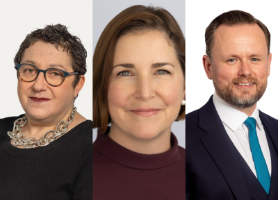 Profile photos of Elizabeth Isaacs KC, Dame Nicole Jacobs and Andrew Day MCIArb